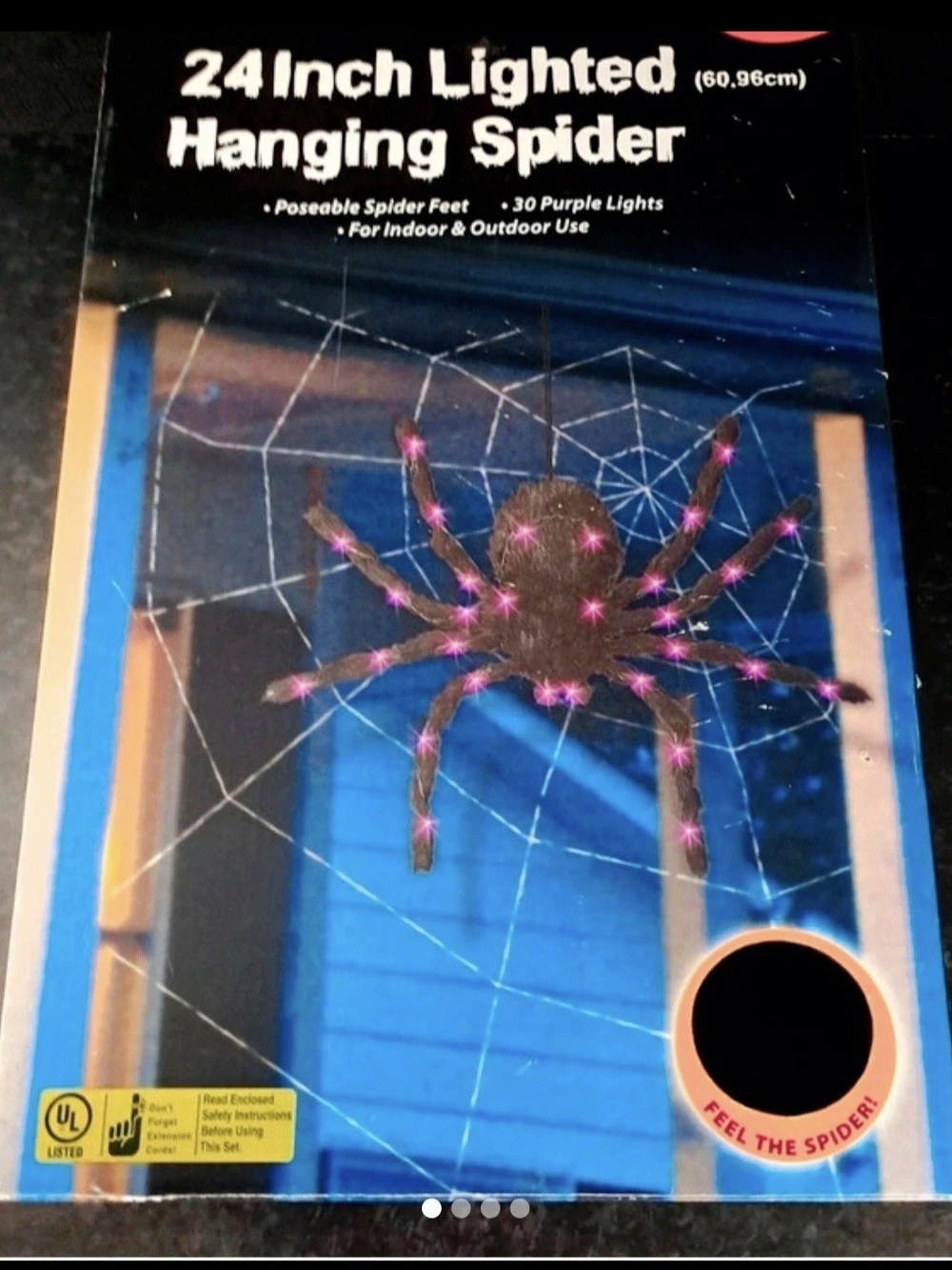 24-Inch Lighted Spider Halloween Decoration
